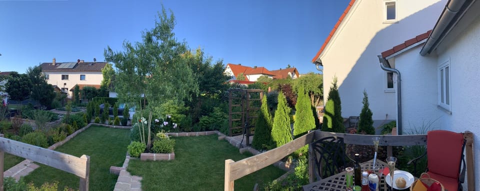 A panoramic view of the garden from your private terrace