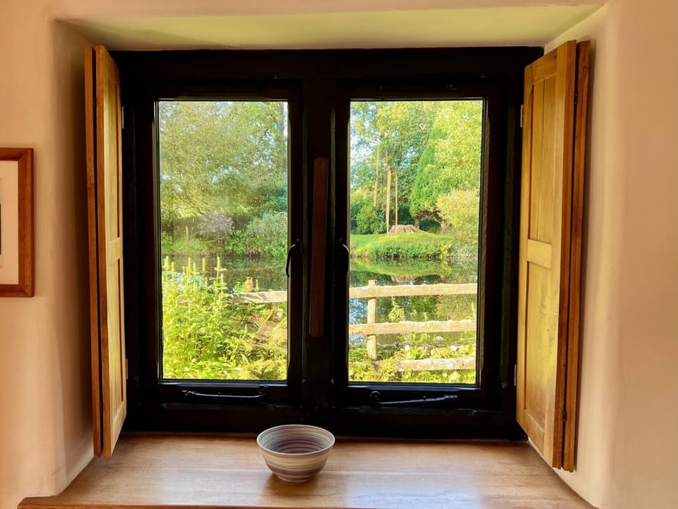 view over the pond from upstairs