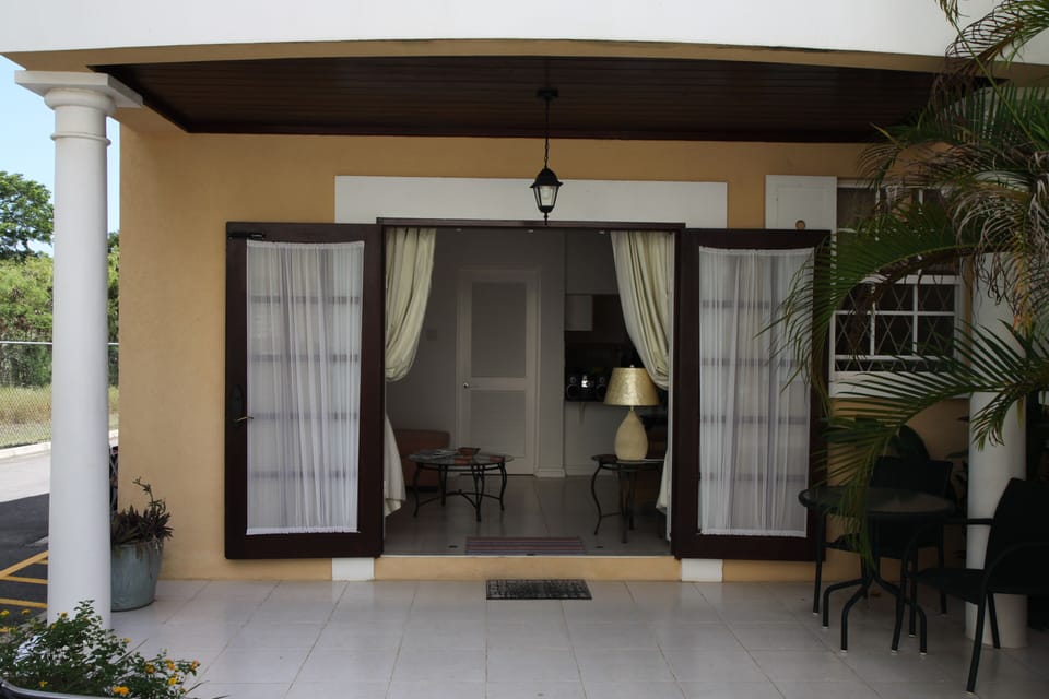 the private patio...