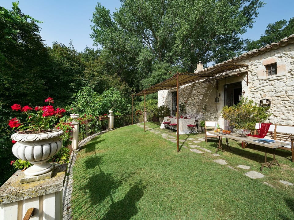 Outdoor area for dining and relaxing
