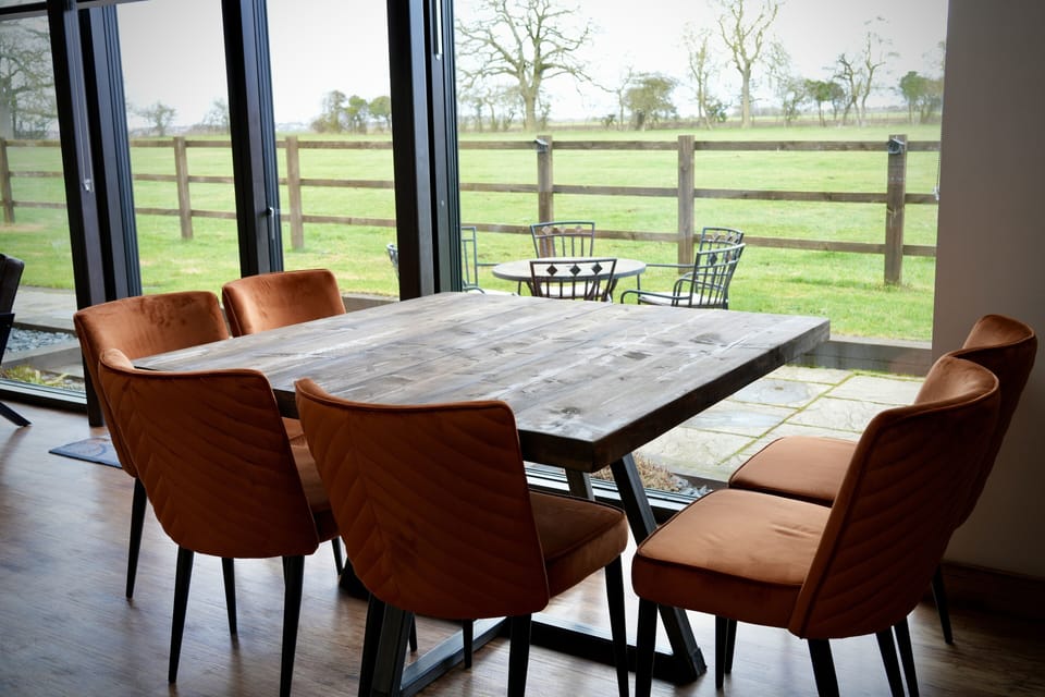 Dinning table in the open plan living area.