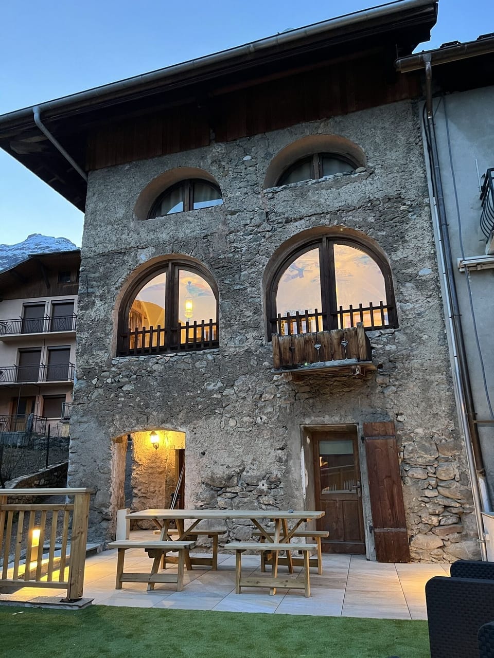 Chalet at night