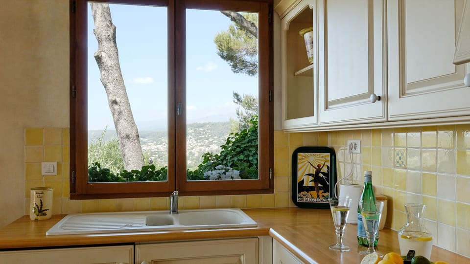 View to the mountains from the kitchen window.