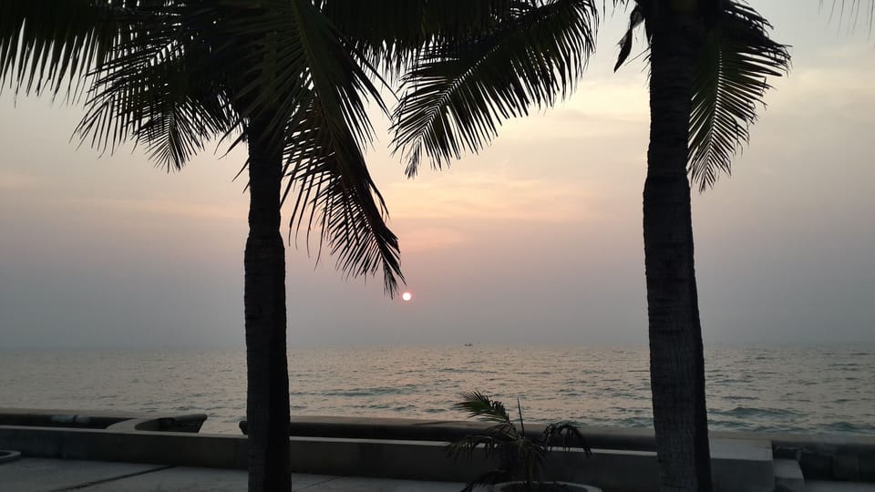 Sunset at the seafront (1 minute walk from villa)