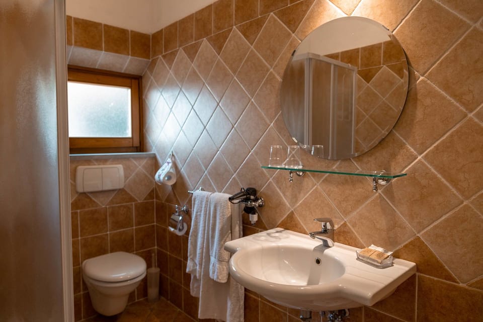 Free toiletries, hair dryer, bidet, towels