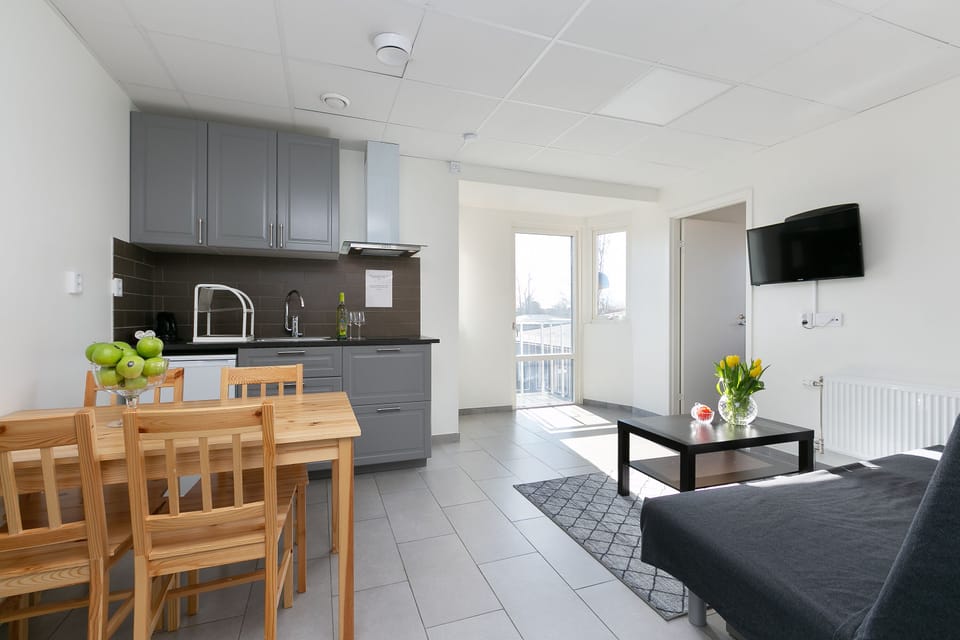 Apartment, 2 Bedrooms | Private kitchen | Shared fridge, microwave, electric kettle