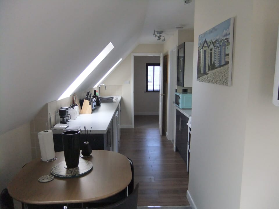 Dining area and kitchen.