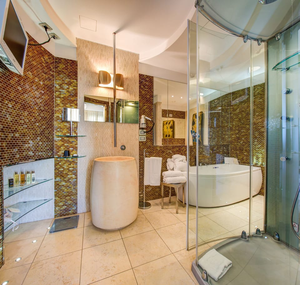 Hair dryer, bathrobes, slippers, bidet