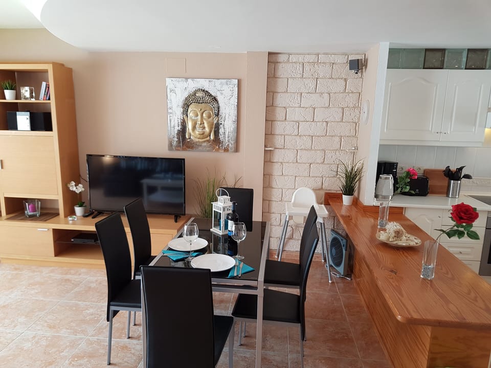 Living room and dining area