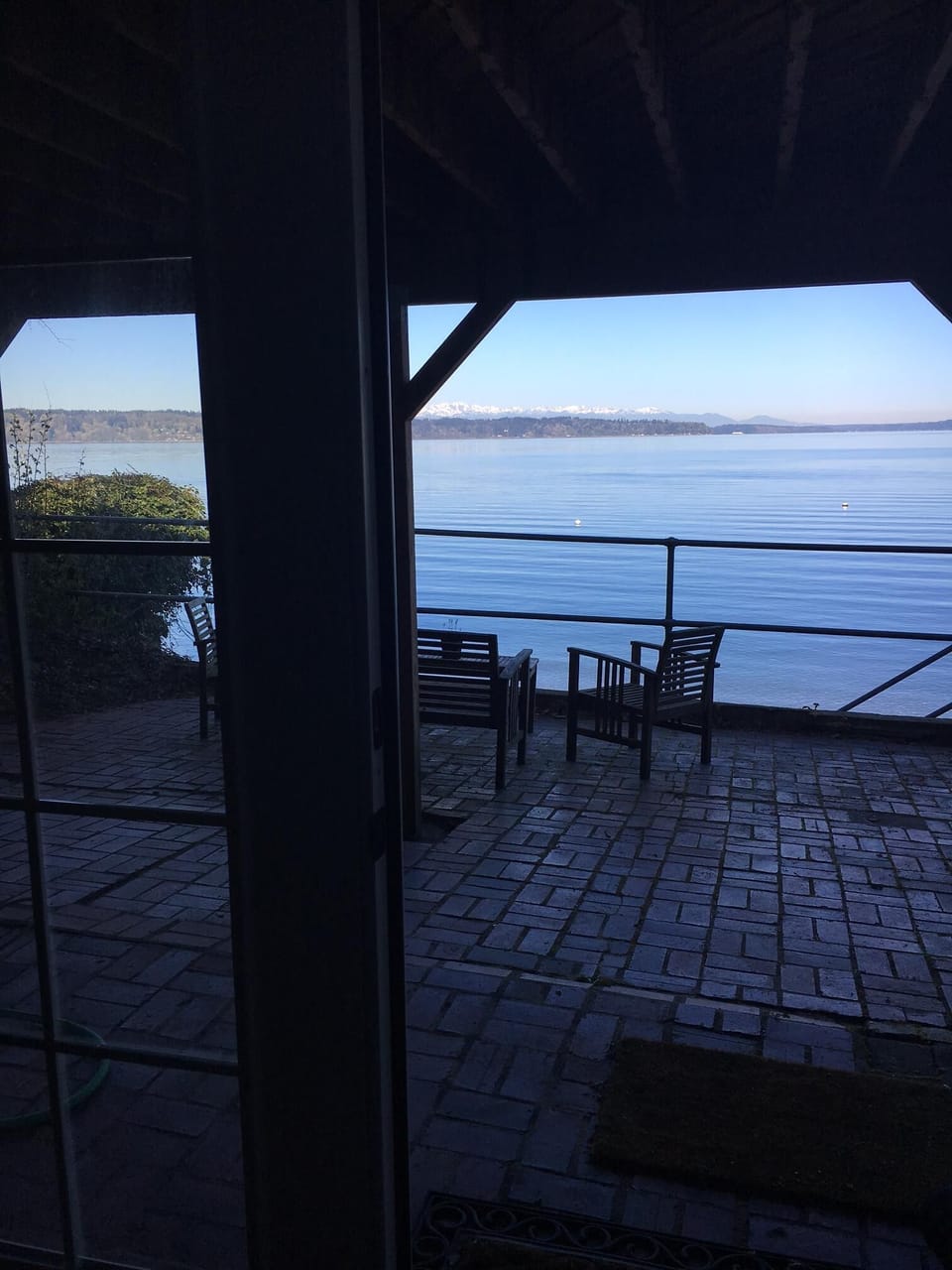 A brick deck and a few steps down to the beach are right outside your door.