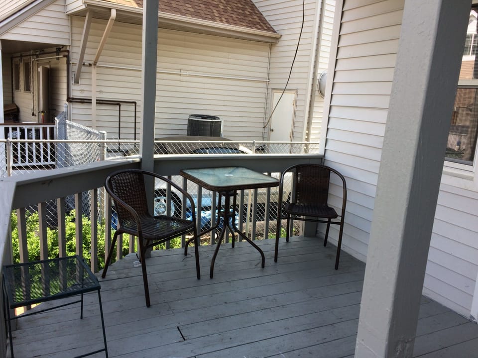 Enjoy a cup of coffee on the back deck if you'd like