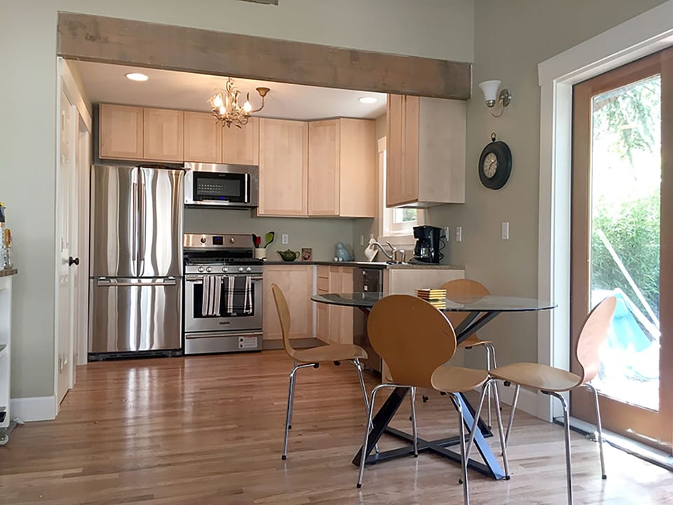 clean and fully stocked professional kitchen