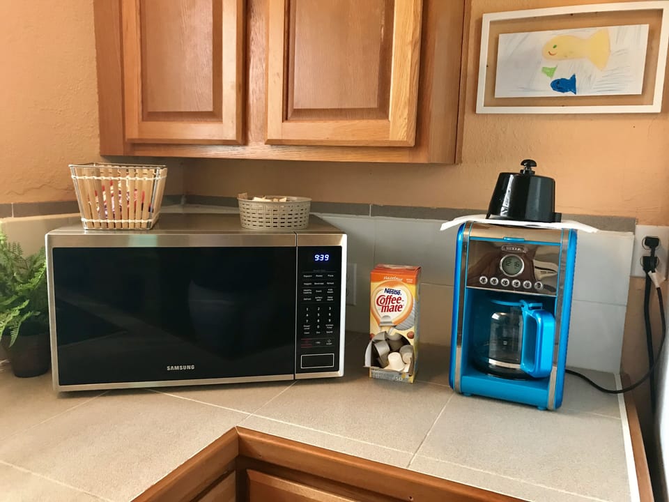 Full coffee station - coffee, creamers, raw sugar