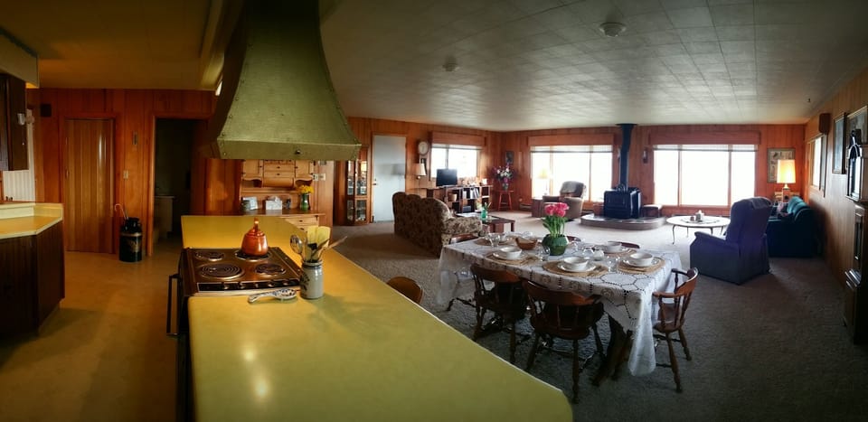 View from the kitchen and spacious living room