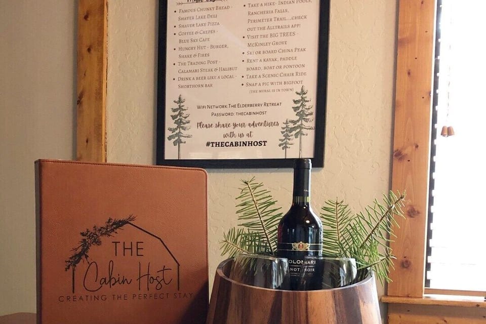 Enjoy a complimentary bottle of wine upon arrival! Cheers! Our Welcome Poster and binder are full of places to eat,  and things to....allowing you to kick back and start enjoying your getaway immediately!