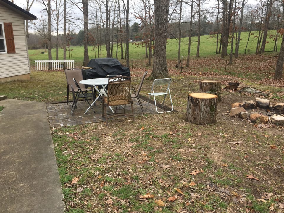 Fire pit and small patio