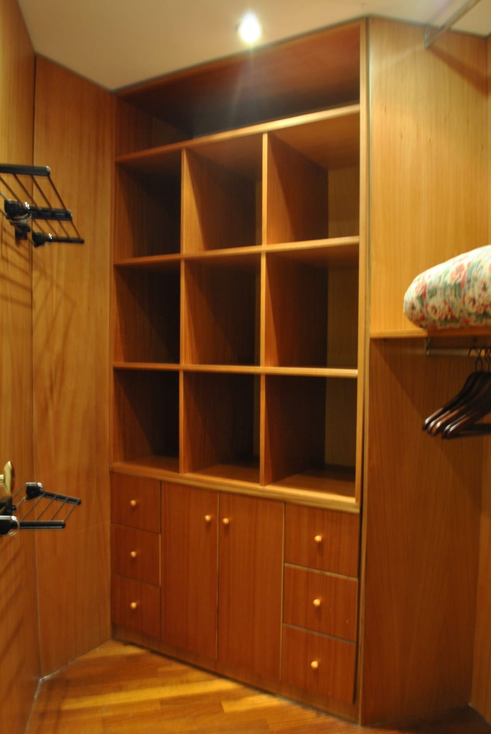 
large walk-in closet in wood