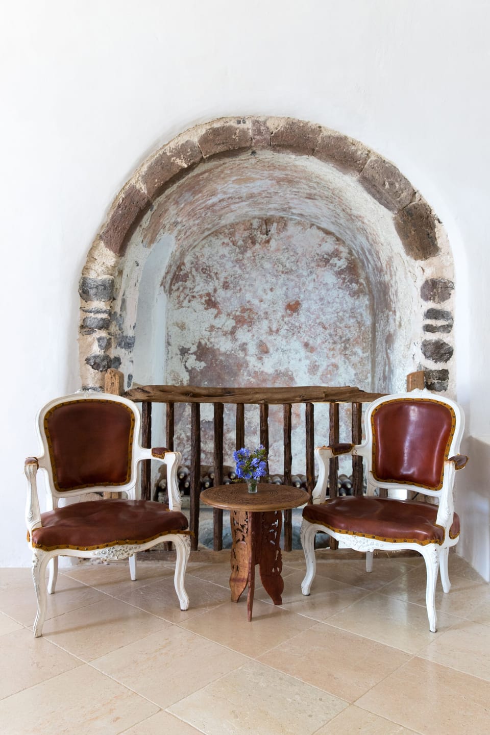 Seating area next to winemakers cellar