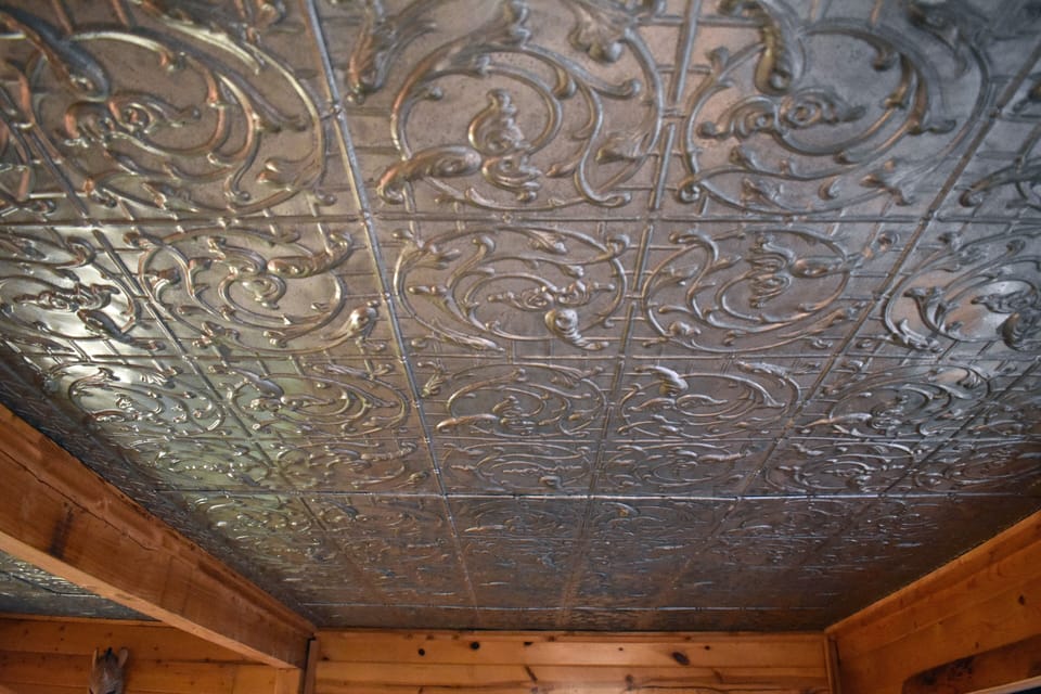 antique tin  living room ceiling  , 
