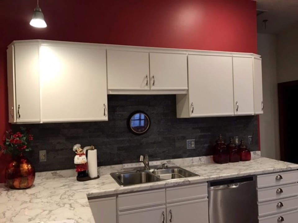 Kitchen-fully stocked-coffee pot,microwave, dishwasher, utensils and dishware