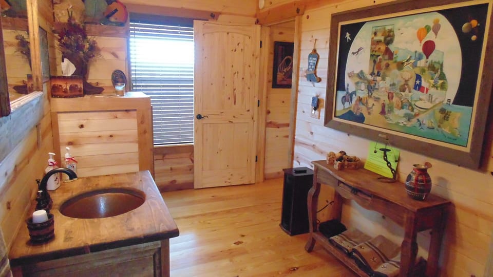 Hanging closet to the left of the window