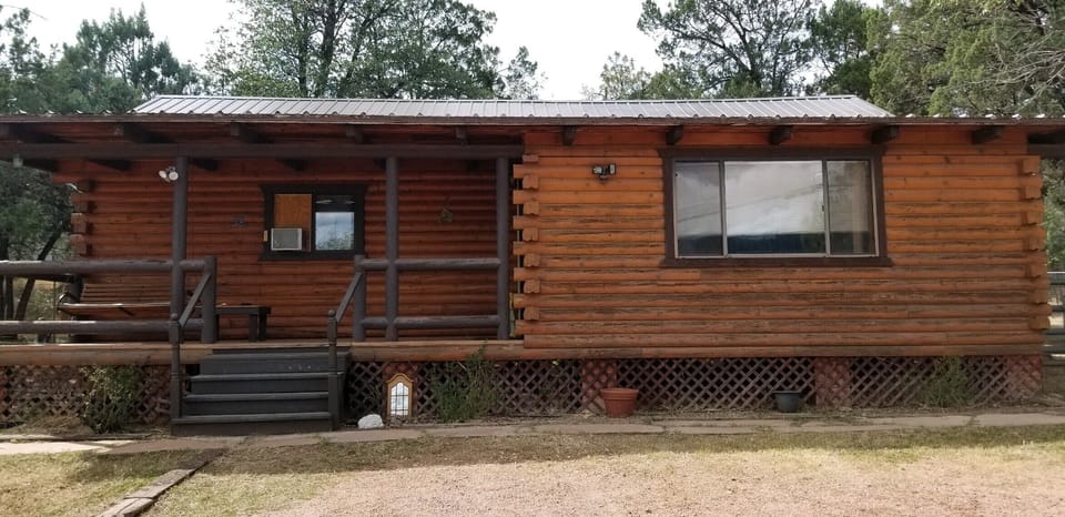 Front of cabin facing east