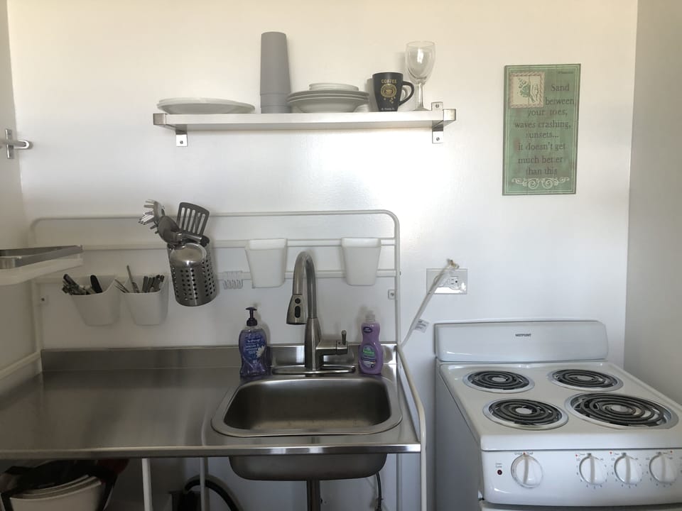 full kitchen, range, microwave, etc