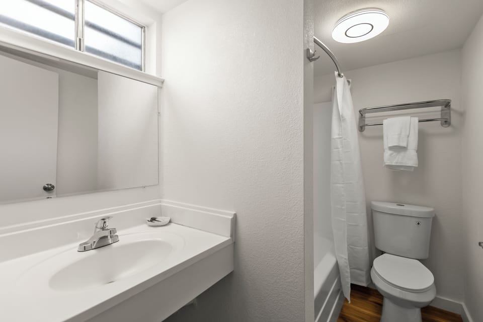 Shower, eco-friendly toiletries, hair dryer
