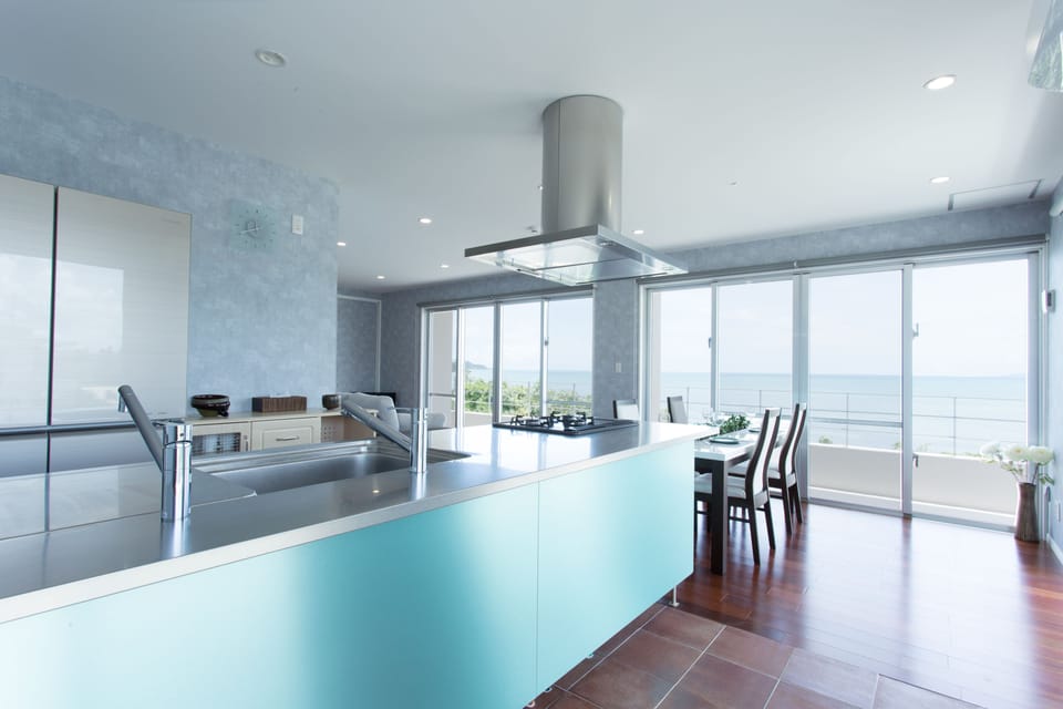 Deluxe Villa | Private kitchen | Full-size fridge, microwave, stovetop, dishwasher