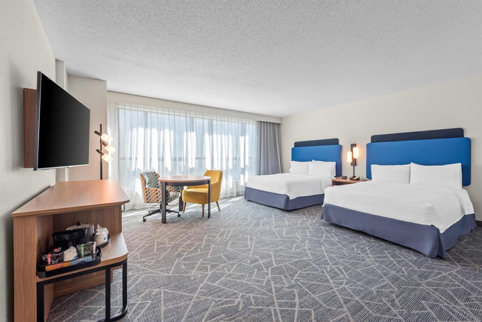Room, 2 Queen Beds, Accessible (Roll-In Shower) | Premium bedding, desk, blackout drapes, iron/ironing board