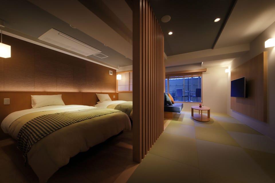 Jr. Suite, with Open Air Bath (TUKI/HOSHI) | In-room safe, desk, laptop workspace, iron/ironing board (on request)