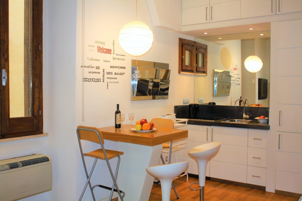 view of the living room and fully equipped kitchenette 