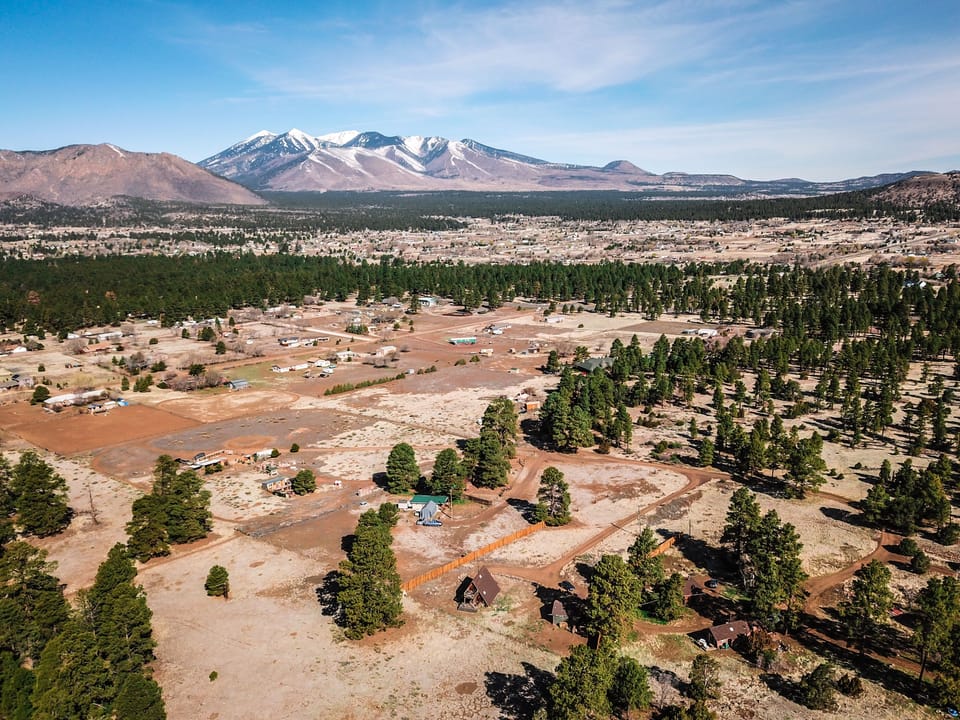 Drone photo over cabin