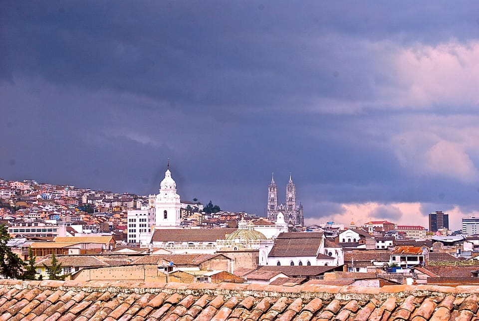 view  from the working desk over the historic city