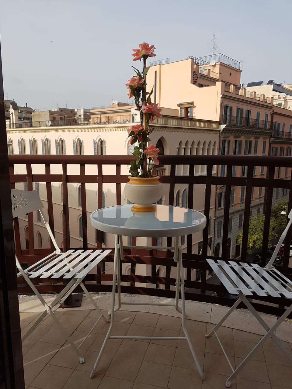 Balcony with a view of the city
