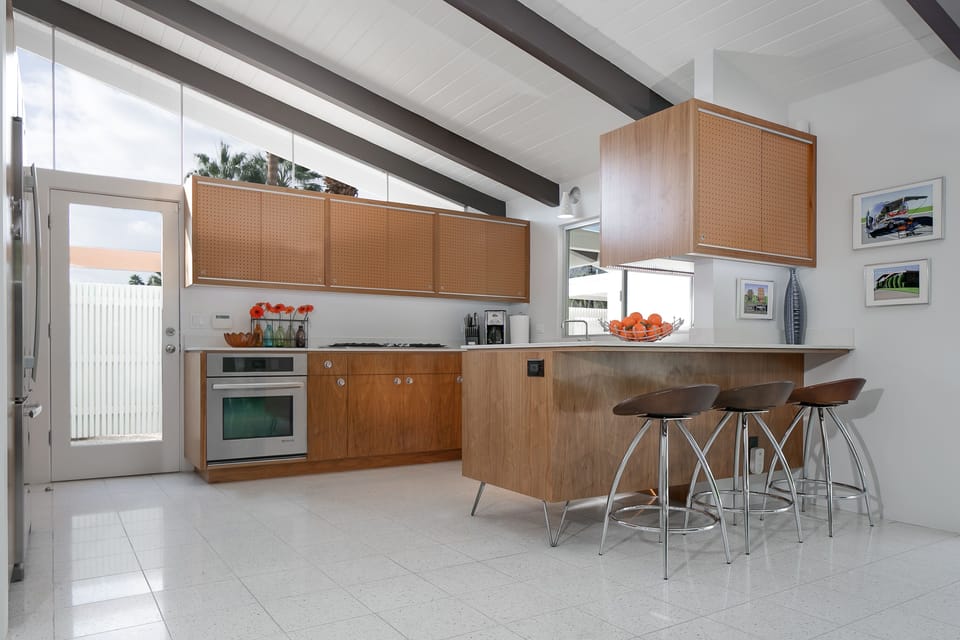 Kitchen is fully equipped and offers professional series Jenn-Air appliances.