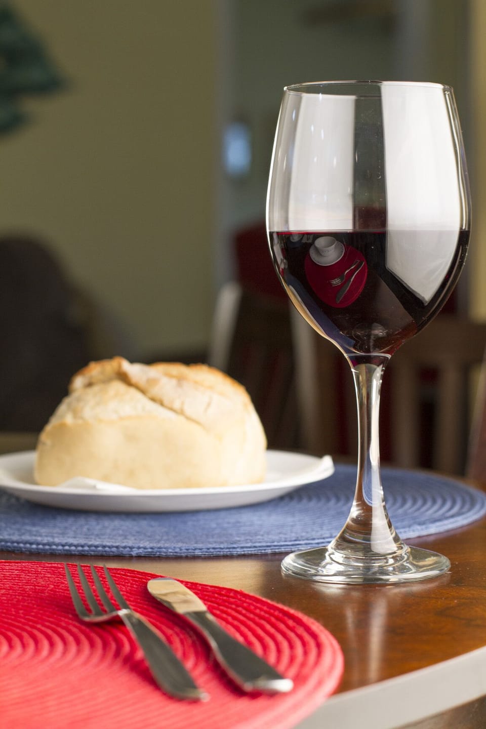Relax with a glass of wine and a good baguette