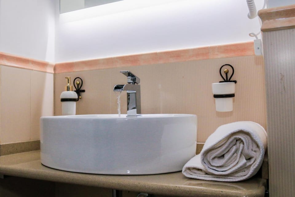 Shower, free toiletries, hair dryer, bidet