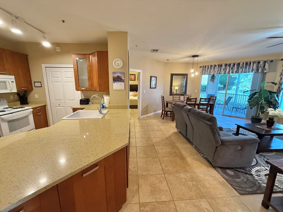 Kitchen Opens to the Living Area