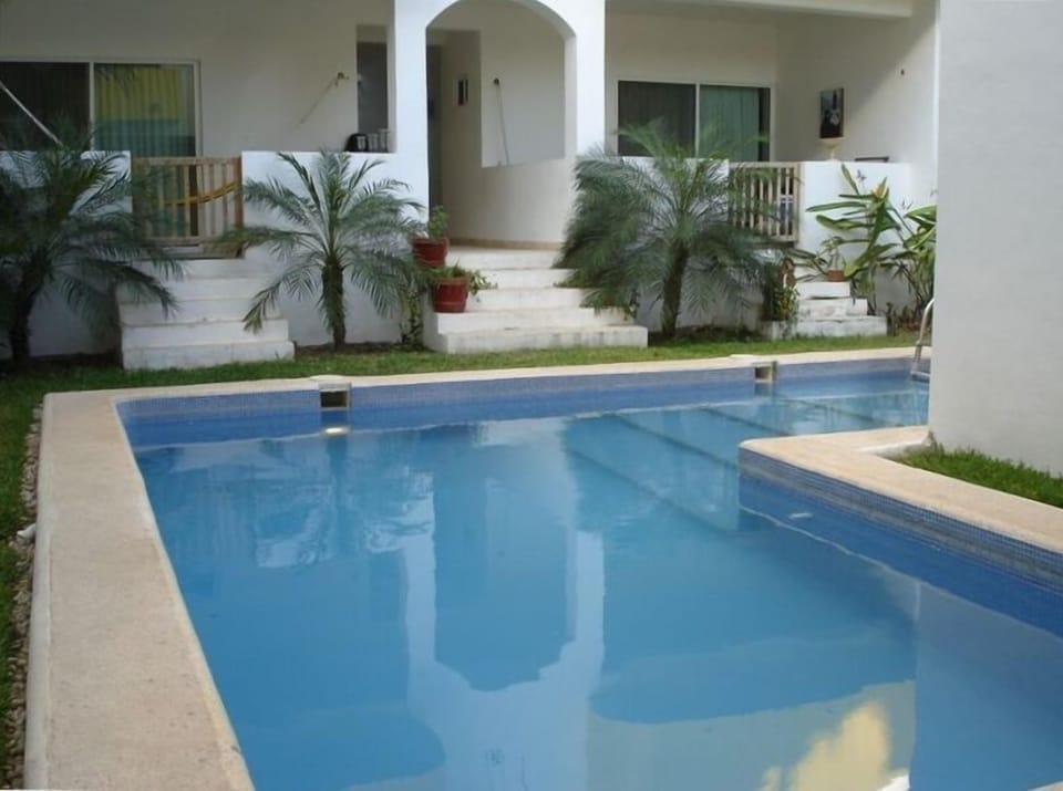 Center courtyard with fresh water swimming pool