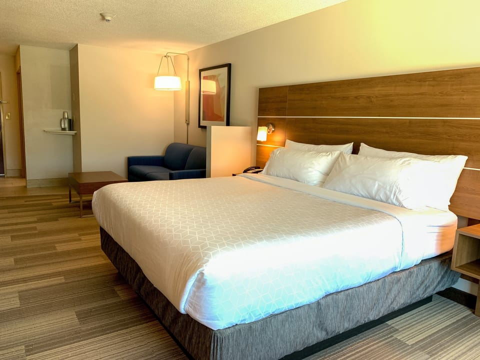 Premium bedding, desk, blackout drapes, iron/ironing board