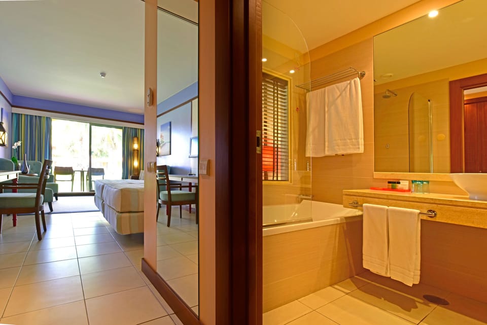 Double or Twin Room, Pool View | Minibar, in-room safe, desk, blackout drapes