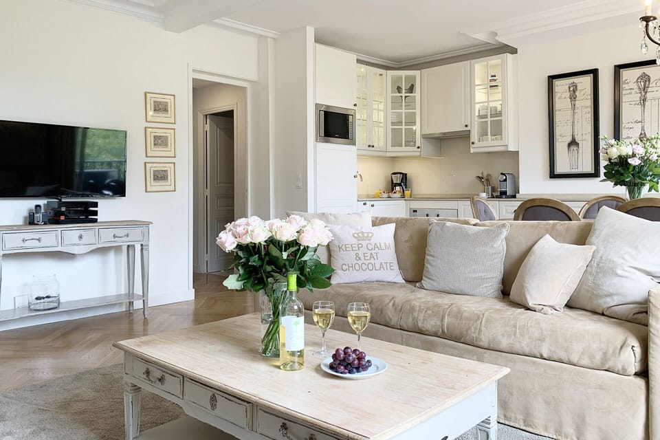 The open-plan living, dining and kitchen makes the best use of the space.