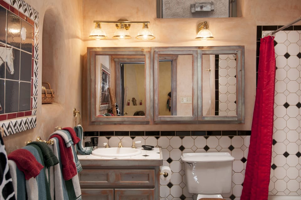 Fully stocked bathroom