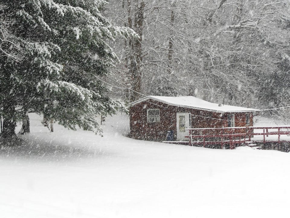 Winter view, when hiking, sledding and cross-country skiing is winter fun.