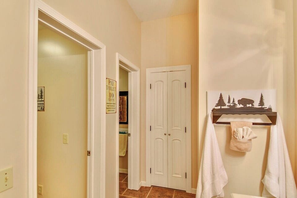 Toilet & shower both have separate doors.
