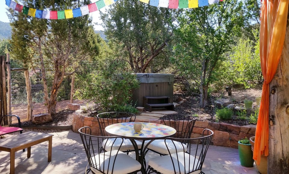 Enjoy a morning soak in the hot tub.