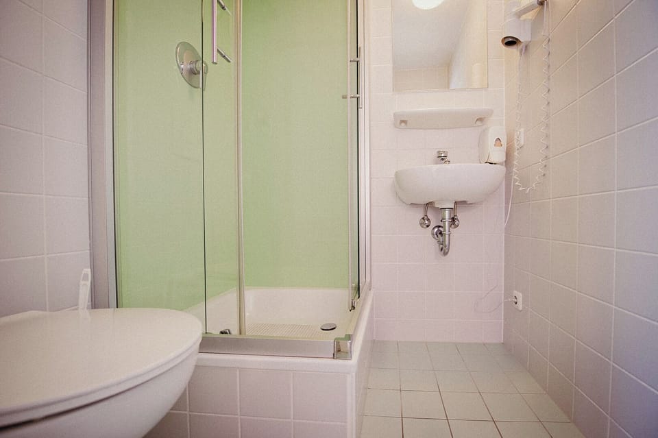 Shower, hair dryer (on request), towels, toilet paper