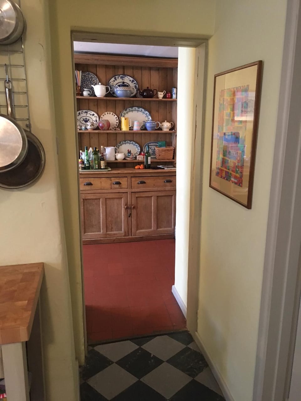 Entrance from main kitchen to middle kitchen