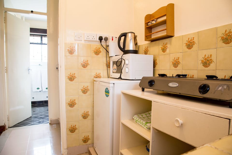 Basic Studio, Kitchenette | Private kitchen | Full-size fridge, microwave, oven, stovetop